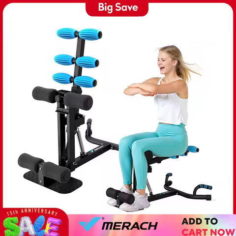 MERACH Deep Squat Machine Adjustable Glutes Trainer Machine Core Leg Push Up Workout Machine Multifu