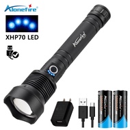 Alonefire H007 8000 Lumen Xhp70 LED Flashlight Waterproof USB Rechargeable Torch For Portable Campin