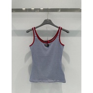 FSO1 PRAD * Women's New Style Blue White Striped Ribbed Vest