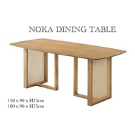 NOKA Rectangle Dining table /Meja Makan /Rattan Dining table 6 Seater to 8 Seater/Solid wood Dining 