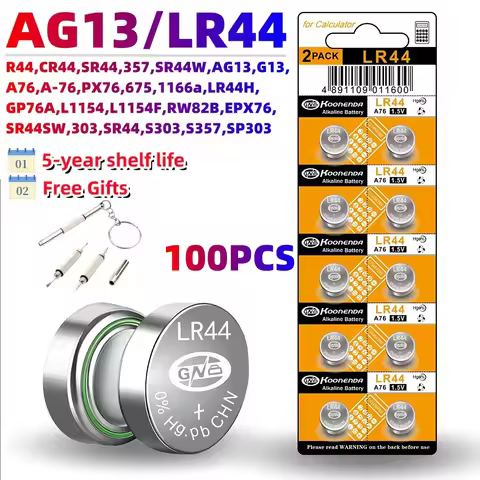 Fast Delivery 50/100pcs LR44 Batteries L1154F AG13 SR44 A76 Premium Alkaline Battery 1.5VButton Coin