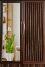 ตู้เสื้อผ้า 120 Cm // MODEL : C-120-KOREAN-E ดีไซน์สวยหรู สไตล์เกาหลี 2 ประตูบานเปิด สินค้ายอดนิยมขา