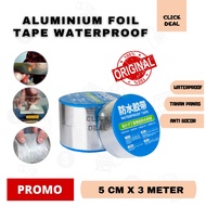 [Bayar ditempat] Alumunium Foil Butyl Rubber Pollak 3 M X 5 CM / Lem Talang Pipa Bocor dan Panci / lakban anti bocor air super kuat x2000 / Lem Lakban Panci Bocor Tahan Panas Api / Lakban Terpal Ember dan Seng Anti Bocor Air / Lem Perekat Super Kuat