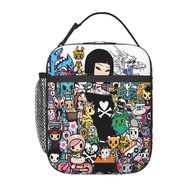 Tokidoki Kids Lunch box Insulated Bag Portable Lunch Tote School Grid Lunch Box for Boys Girls