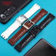 Genuine leather watch strap for swatch watchband 17mm 19mm Toothed interface wristwatches band men women sport leather bracelet