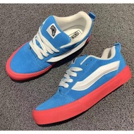 【ใหม่】Golf Wang dog king co-branded vans knu skool red and blue contrasting fashion fat bread shoes American street sneakers