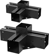 Pergola Brackets 4-Way Right Angle Corner Bracket DIY Elevated Wood Stand 2PACK with Screws for 4x4 
