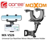 MOXOM MX-VS26 UNIVERSAL CAR REARVIEW MIRROR MOUNT PHONE HOLDER STAND WITH 180 ROTATION ANTI SLIP COATING - BLACK