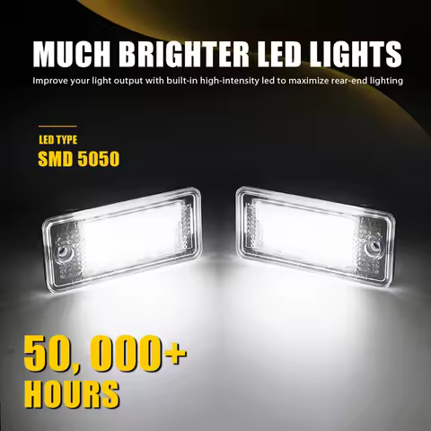 OXILAM 2Pcs For Audi A3 A4 A6 B7 RS4 RS6 Q74L LED License Plate Light 6000K Bulb CANBUS No Error Car