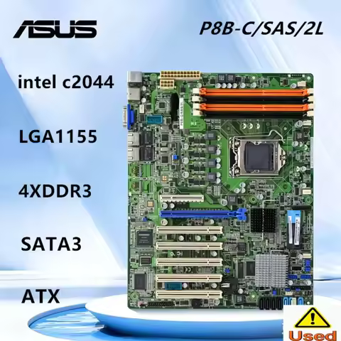 Asus P8B-C/SAS/2L Motherboard LGA 1155 ECC DDR3 32GB Server motherboard support E3-1240 CPU PCI-E×2/