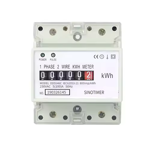 DDS546C Digital Single Phase Rail Type Energy Meter Counter 4P Electronic Watt-hour Meter 5 (100) A 