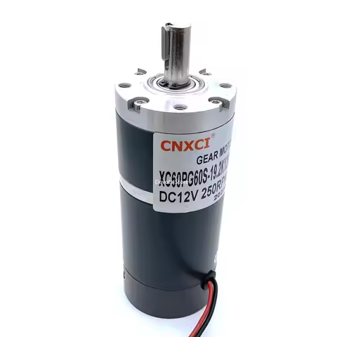 60MM Brushed Planetary Gear DC Motor 12V 24V CW/CCW High Power High Torque 60PG60S Shaft 12mm Keyway
