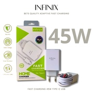 Charger Infinix 45W 99% For Infinix Note 30/Infinix Zero 20/Infinix GT 10 Pro Type-C Fast Charging -