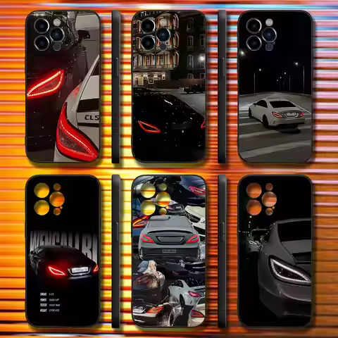 Cls 63 AMG Car Headlights Phone Case For iPhone 16,15,14,13,12,11,Pro,Max,Plus,X,XS,SE4,E,Mini,Soft 
