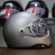 HBC CAKIL PILOT HELMET | SOLID GREY DOF | FULLFACE RETRO HELMET