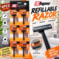KING EVER SHAVER BLADE GileTte RubieE Click Shaving 6PCS,DOZENRazor with FREE Blade-good and quality