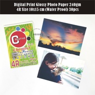 (Water Proof) 4R Size Digital Print Glossy Photo Paper, 240gm, 30pcs