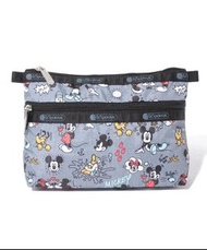 全新 2021 Summer LeSportsac x Disney 米奇與他的好朋友們 “米奇塗鴉” 系列 Mickey Minnie 米奇米妮 2-Zip Cosmetic Clutch 化妝袋 