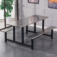 8 Stainless Steel Person Conjoined Canteen Dining Table Chair Dining Table 4 Staff Student Combinati