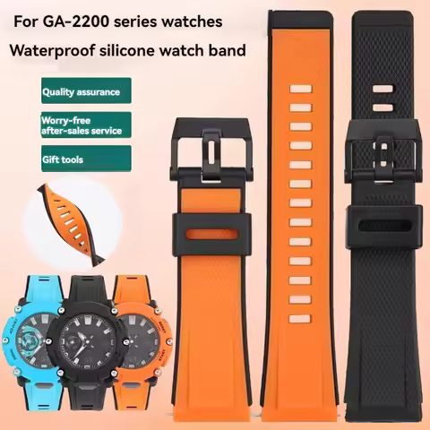 For CASIO GA-2000 GA2000 GA-2200 PRG-600 prg-650 PRW-6600 Series Watch Chain Soft Silicone Rubber St