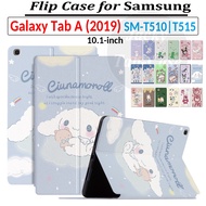 For Samsung Galaxy Tab A (2019) 10.1"  Wi-Fi SM-T510 LTE SM-T515 Flip Stand Case Cute Cartoon Style PU Leather Cover