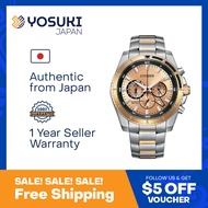 CITIZEN Quartz AN8204-59X Chronograph Date Gold Silver Stainless  Wrist Watch For Men from YOSUKI JAPAN / AN8204-59X (  AN8204 59X AN820459X AN82 AN8204- AN8204-5 AN8204 5 AN82045 )