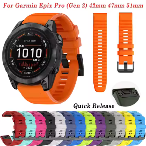 Epix Pro Gen 2 51MM 47MM 42MM Band Silicone Strap For Garmin Fenix 7S 7 7X Pro 5X 5 5S Plus 6 6S 6X 