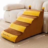 【A Nice decoration】 Foldable Pet Stairs Dog Cat Ladder Storage Bed Sofa Climbing Height Multi-level
