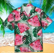 Watermelon Haw Shirt/ Watermelon Fruit Shirt/ Fruit Lover HAWAIIan CASUAL Shirt