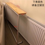 Modern Minimalist Solid Wood Shelf Covering Cabinet Sofa above Radiator Long Bar Dining Table agains