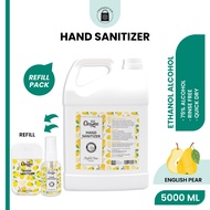 Cleanse360 Hand Sanitizer [Liquid Refill - 5000ml / 5L / 5 Litre] 75% Alcohol | English Pear | Quick Dry | Rinse Free | Instant Kills Germs Bacterial Virus
