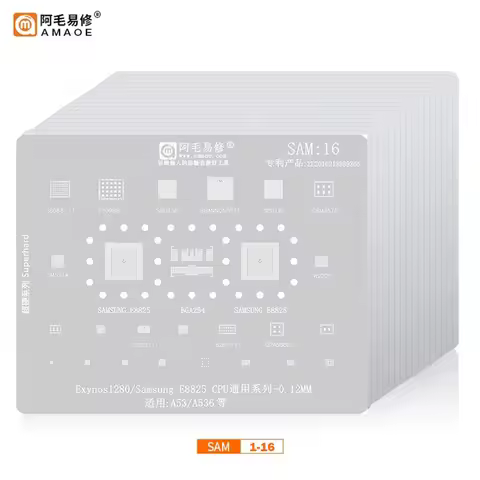 SAM1-16 BGA Reballing Stencil For Samsung S8 S7 S9 S10 S21 S20 Plus Note 10 9 5 4 A40S A10-A70 A53 A
