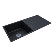 Quartz Stone Prep & Utility Kitchen Sink with Drainboard