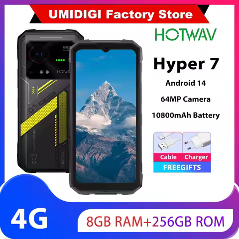 HOTWAV Hyper 7 20GB(8+12) 256GB 5G Rugged 6.6'' FHD+ 2K Display 10800mAh 280LM 64MP Camera 280LM And