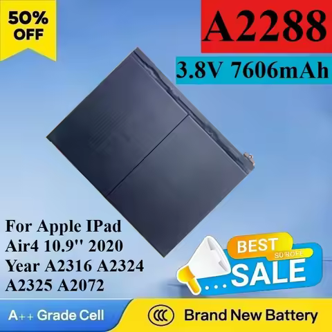 A2288 3.8V 7606mAh Tablet Battery for Apple IPad Air4 10.9'' 2020 Year A2316 A2324 A2325 A2072 High 