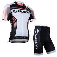 ชุดเสื้อเจอร์ซี่แขนสั้นสำหรับใส่ปั่นจักรยานเสื้อยืดสำหรับใส่ปั่นจักรยานเสือภูเขา GIANT แผ่นเจลสำหรับ