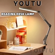 Table Lamp Long Arm Folding Bedroom Study Lamp LED Desk Table Lamp with Rotatable Clamp 3 Light Colo