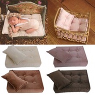 Newborn Photography Mattress & Pillow Set, Soft Mini Baby Photoshoot Bed Cushion, 4 Colors, Studio P