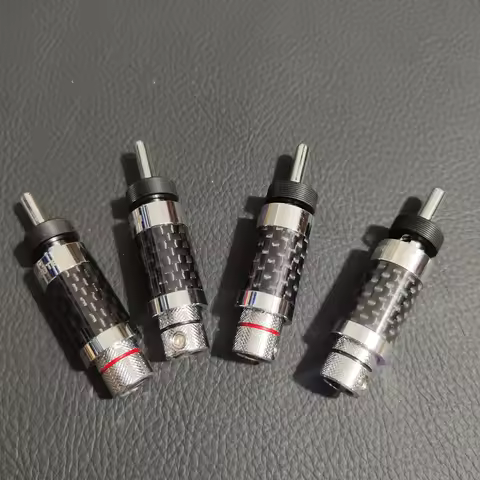 Furukawa 4Pcs Audiophile grade Furutech Banana Plug No Welding Carbon Fibe Audio Adapter speaker cab