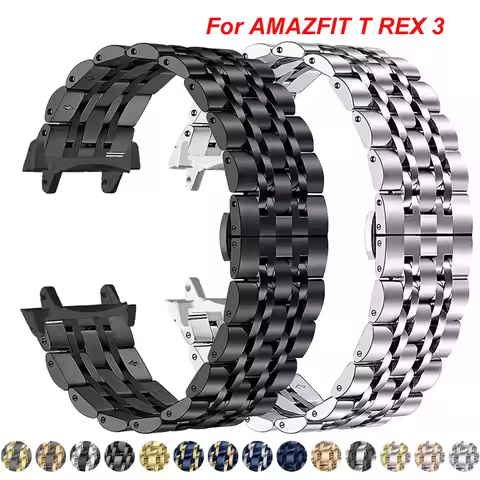 Stainless Steel Strap For AMAZFIT T REX 3 Smart Watch Bracelet for Amazfit T-Rex 3 Wristband for ama