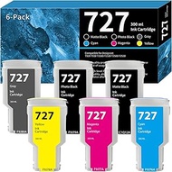 Vylent Remanufactured 727 Ink Cartridges 300ML Replacement for 727 C1Q12A F9J76A F9J77A F9J78A F9J79