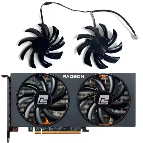 NEW 85MM T129215BU GPU FAN，For Powercolor RX 6700XT、6600XT、6600、6650XT、6500XT、RX 5700XT、5600XT、5500X