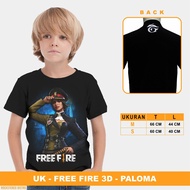 GAME KIDS T-SHIRT - (FREE FIRE 3D / FF T-SHIRT / FREE FIREE) - PALOMA