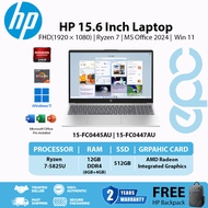 HP 15.6‘’ Laptop(15-FC0445AU/15-FC0447AU) FHD | Ryzen 7 | MS Office 2024 |  Win 11 | 1 Year M365 | 2
