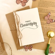Vintage handmade card - happy anniversary - with envelope - anniversary card