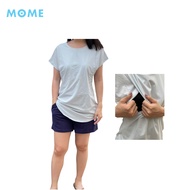 Momewear Nursing Lounge wear Coordinates Breastfeeding Terno Boat Neck Tee Sleepwear for women Trend