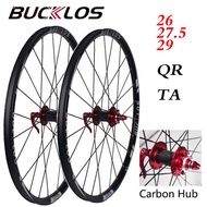 ♜BUCKLOS Bicycle Wheelset 26'' 27.5'' 29'' Carbon Hub MTB Wheelset Disc Brake Mountain Bike Wheel 00