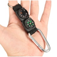 GANTUNGAN Multipurpose Outdoor Mini Compass for Watch Strap / Keyring Keychain 3in1 Compass Thermome