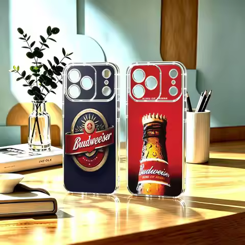 Beer Brand B-Budweiser Logo king of beer Painted Phone Case Transparent TPU For iPhone 18,17,16,15,1