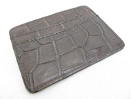 Genuine Crocodile Skin Leather Slim Business Credit Card Holder Sleeve Wallet (Chocolate Brown)